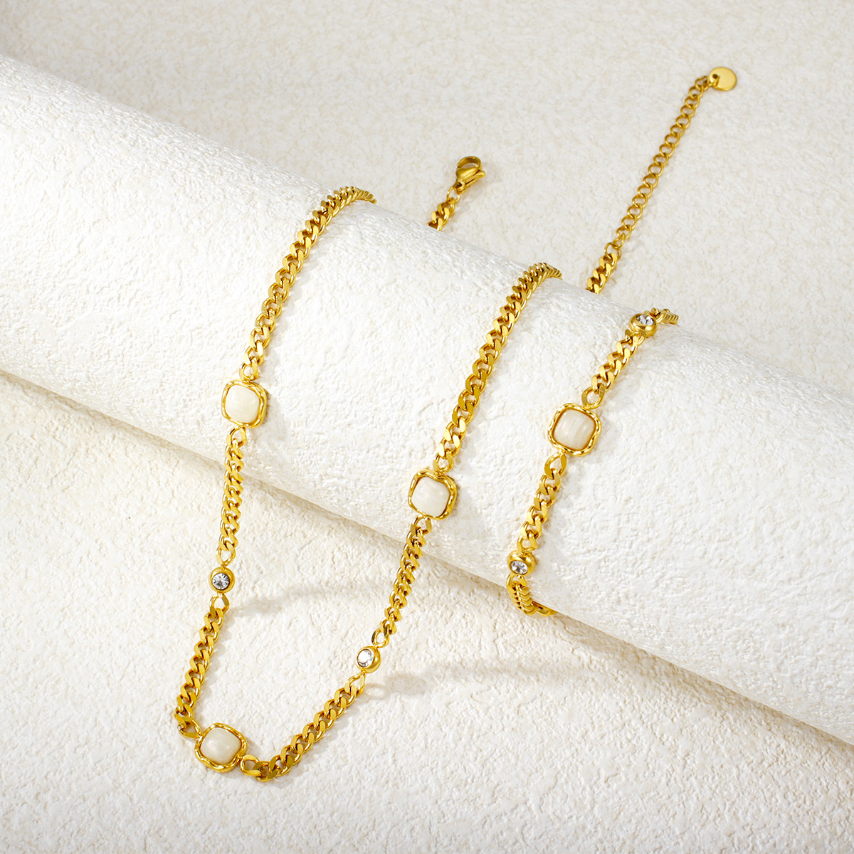 时尚防水不锈钢项链手链套装