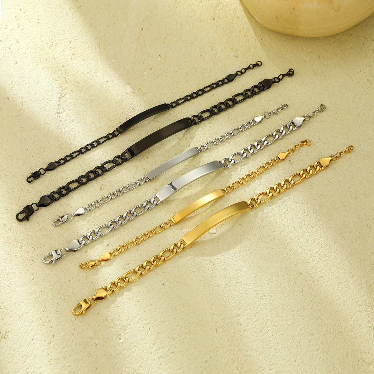 18K真空镀金情侣钛钢手链