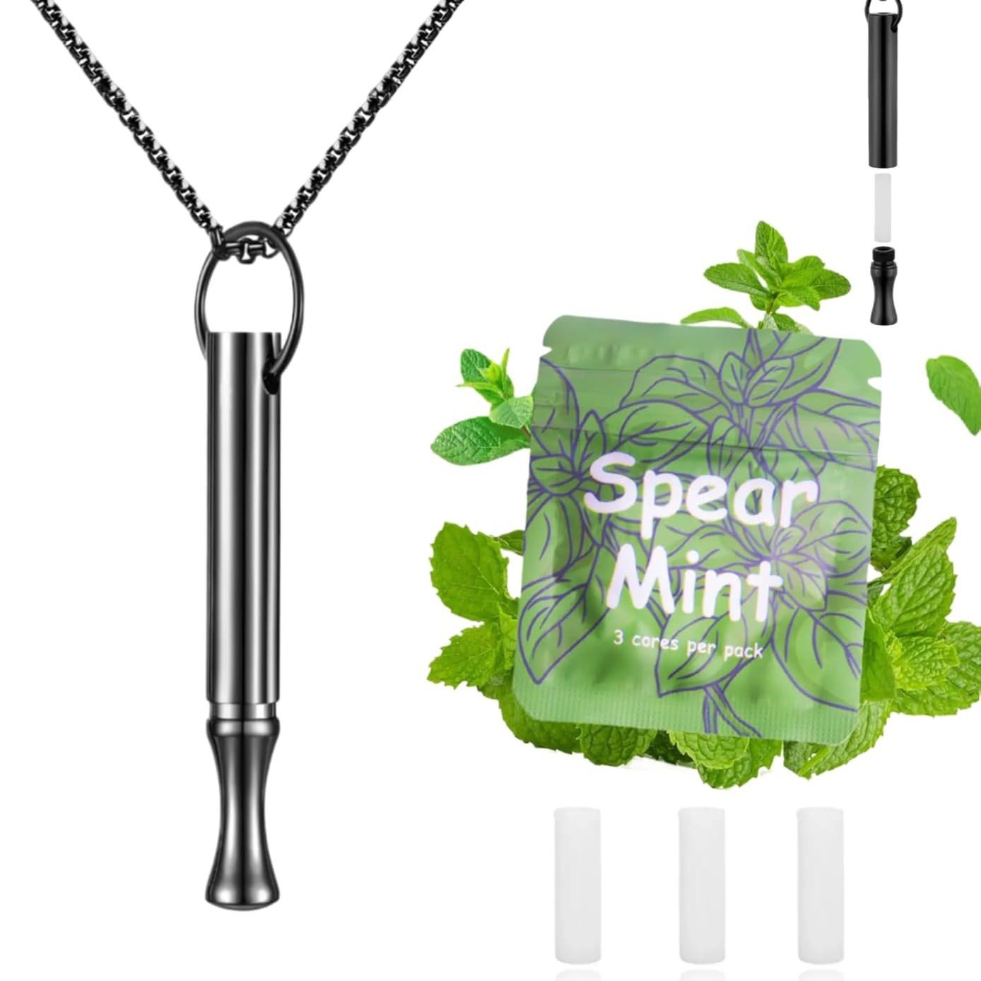 不锈钢有机烟雾纯扩散器焦虑缓解呼吸项链